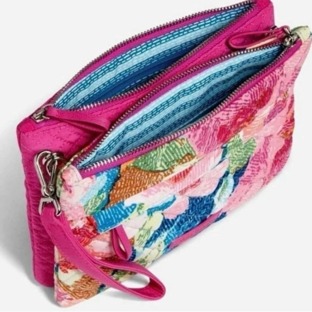 Vera Bradley Bright Pink “Superbloom” Crossbody Multiple use Two-piece NEW RFID